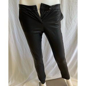 $875 NWT Emporio Armani Women's Capri Faux Black Leather Pants 38 US 2 XS